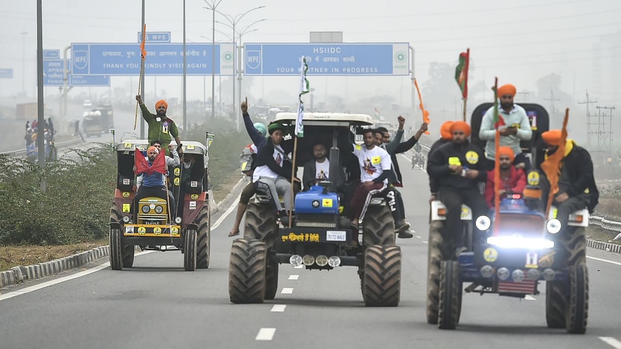 tractor rally held by farmers
