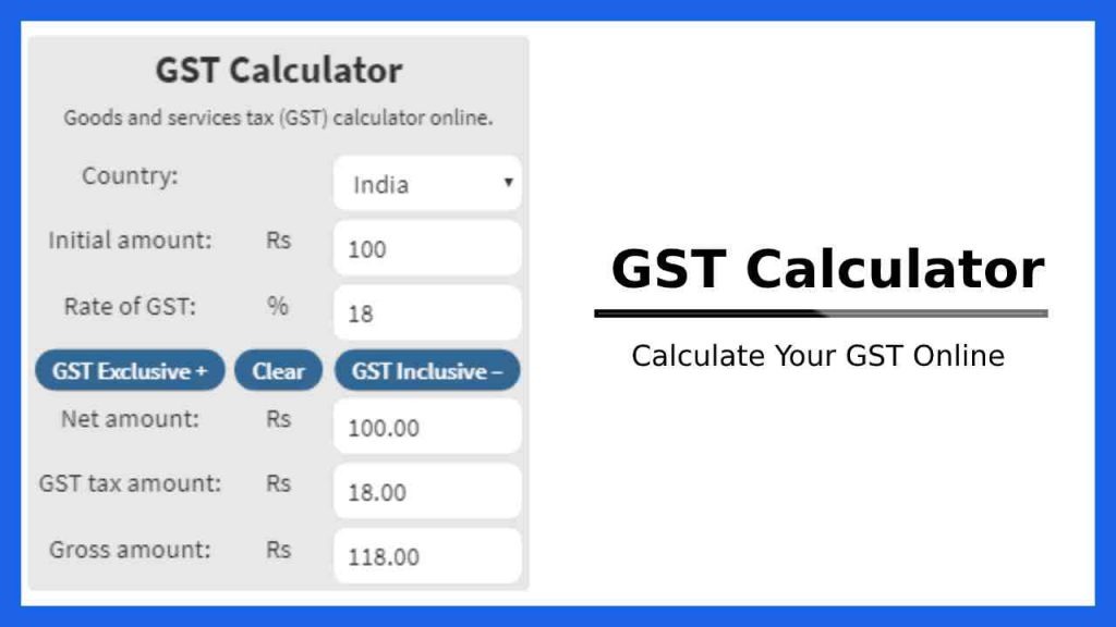 GST Calculate Online GST Calculate Online TamilGuru