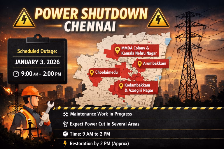 Power Shutdown in Chennai – January 3, 2026