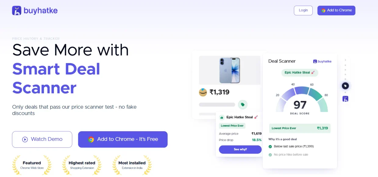 BuyHatke price comparison India Amazon Flipkart product price history