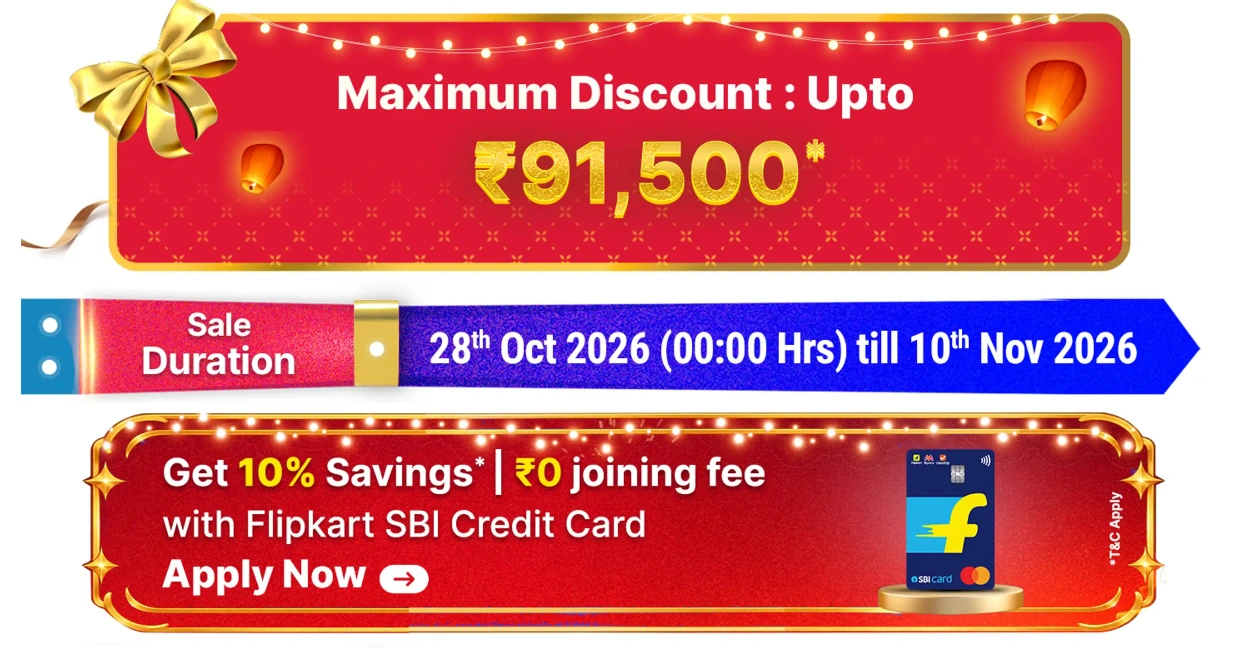 Flipkart sale bank offers and SBI credit card discount banner