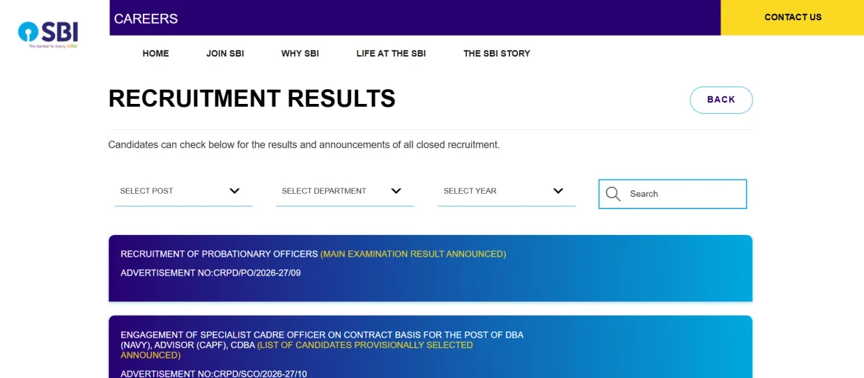 SBI மற்றும் IBPS அதிகாரப்பூர்வ இணையதளங்களில் வங்கித் தேர்வு முடிவுகள்