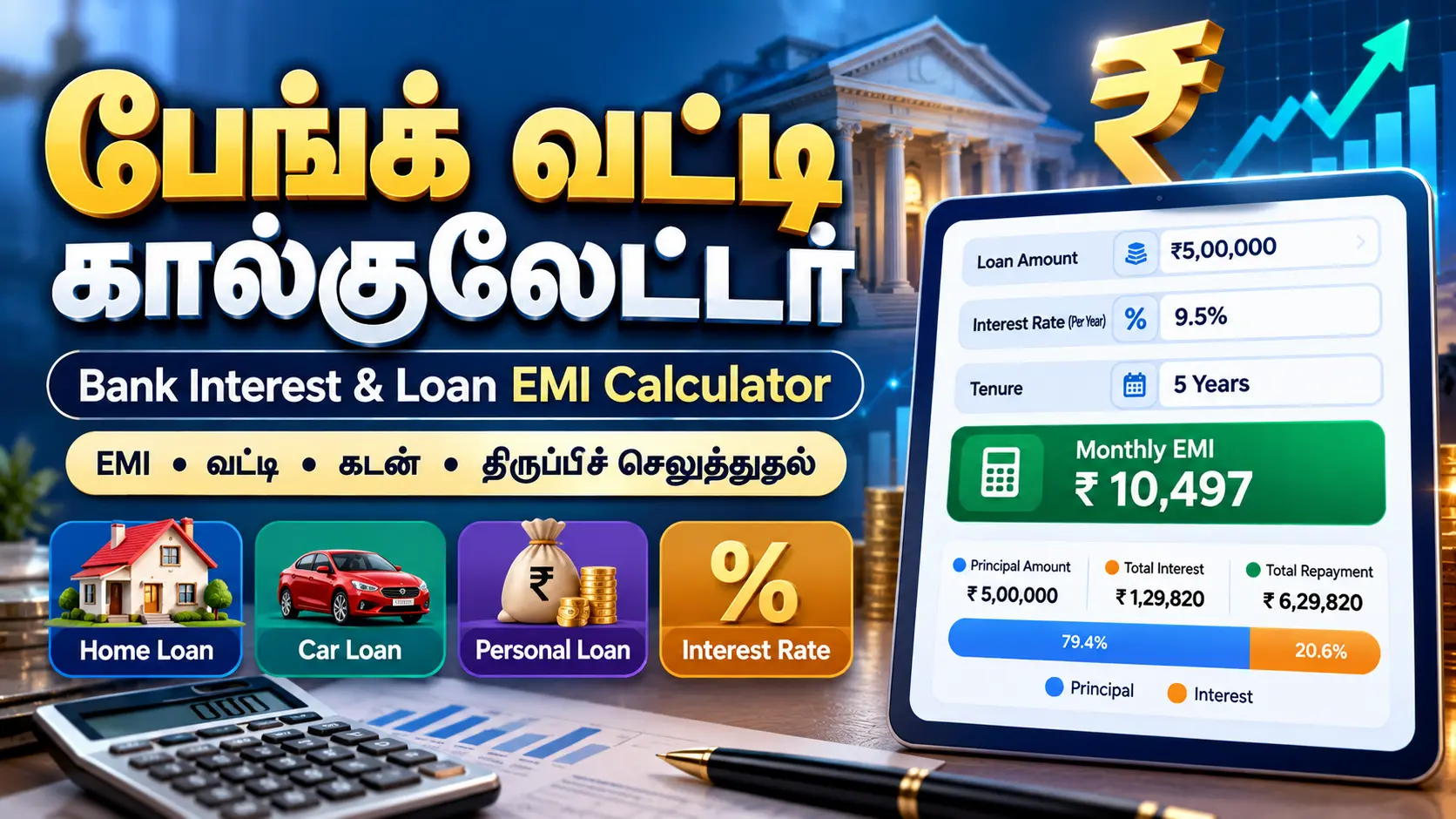 பேங்க் வட்டி கால்குலேட்டர்