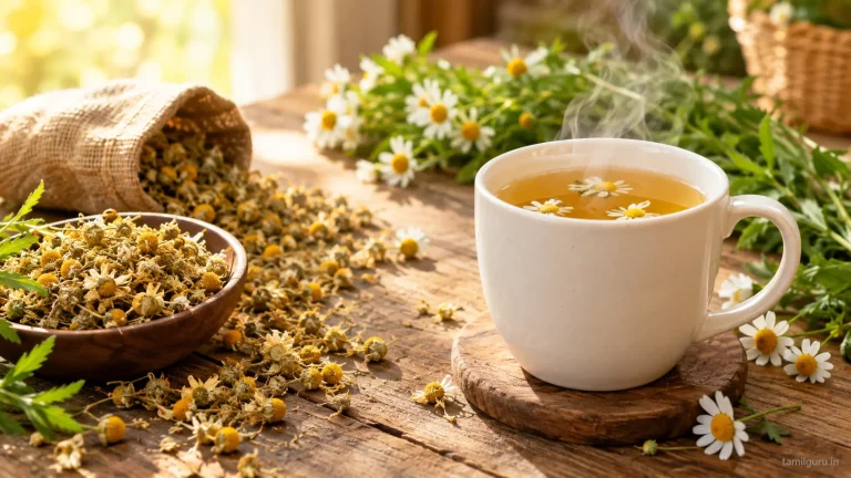 Chamomile in Tamil – சாமோமில் பூவின் முழுமையான வழிகாட்டி: நன்மைகள், பயன்கள் மற்றும் தயாரிப்பு முறைகள் chamomile in tamil
